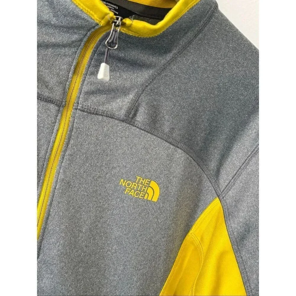 The North Face gray and chartreuse yellow 1/4 zip pullover - L